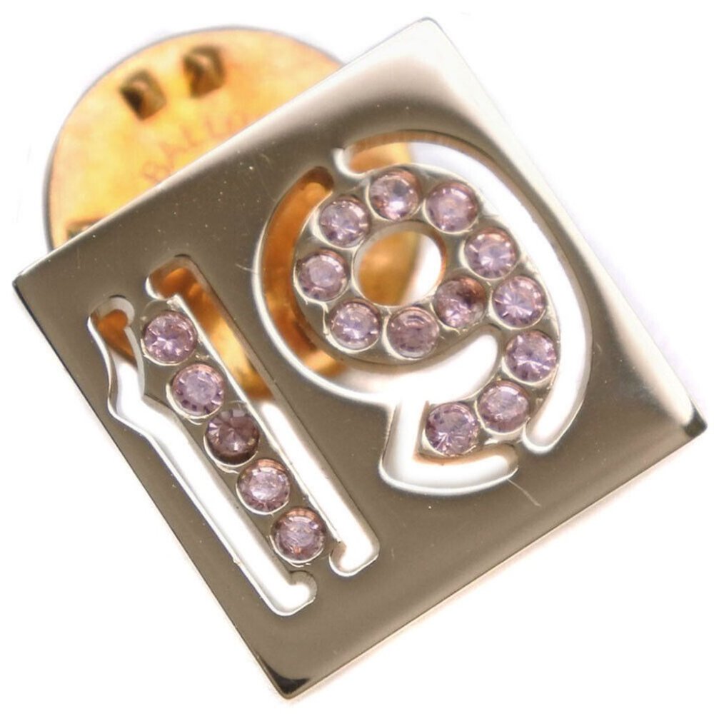 CHANEL Pin Brooch No.19 Brooch gold Plated Gold/Rhinestone Women